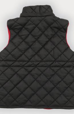 ژیله پافر کوتاه طرح لوزی با کلاه جدا شونده