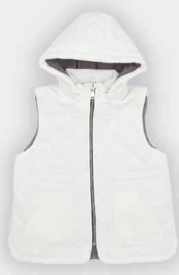 ژیله پافر کوتاه طرح لوزی با کلاه جدا شونده