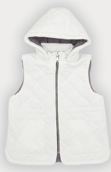 ژیله پافر کوتاه طرح لوزی با کلاه جدا شونده