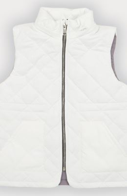 ژیله پافر کوتاه طرح لوزی با کلاه جدا شونده