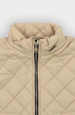 ژیله پافر کوتاه طرح لوزی با کلاه جدا شونده