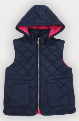 ژیله پافر کوتاه طرح لوزی با کلاه جدا شونده