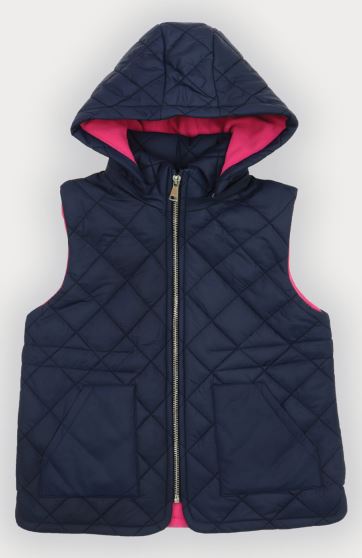 ژیله پافر کوتاه طرح لوزی با کلاه جدا شونده