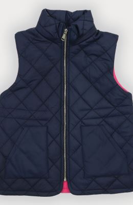 ژیله پافر کوتاه طرح لوزی با کلاه جدا شونده