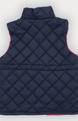 ژیله پافر کوتاه طرح لوزی با کلاه جدا شونده