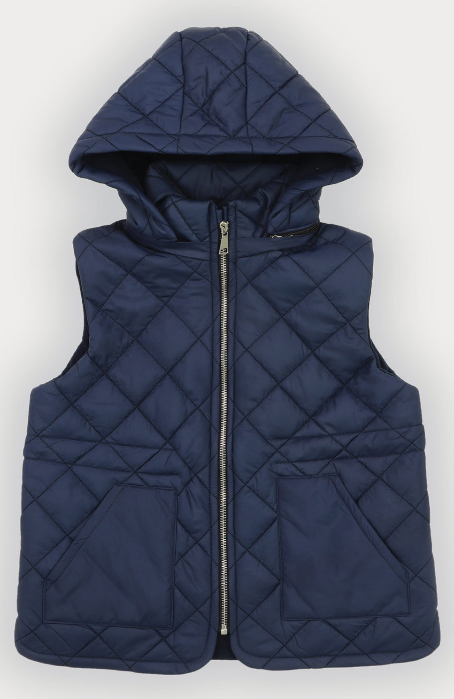 ژیله پافر کوتاه طرح لوزی با کلاه جدا شونده