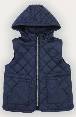 ژیله پافر کوتاه طرح لوزی با کلاه جدا شونده