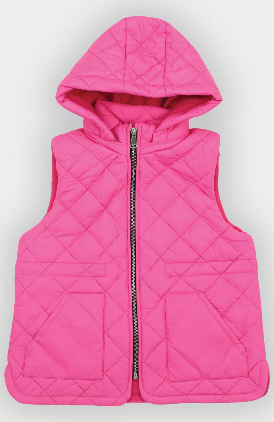 ژیله پافر کوتاه طرح لوزی با کلاه جدا شونده