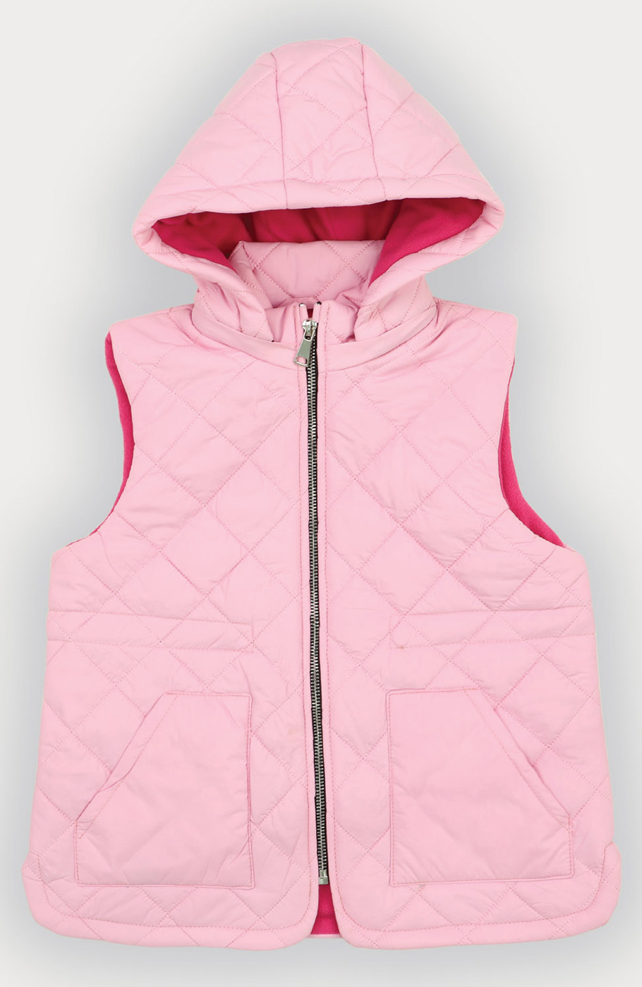 ژیله پافر کوتاه طرح لوزی با کلاه جدا شونده