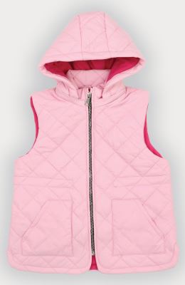 ژیله پافر کوتاه طرح لوزی با کلاه جدا شونده