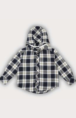 شومیز فلانل کلاهدار آستین بلند