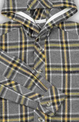 شومیز فلانل کلاهدار آستین بلند