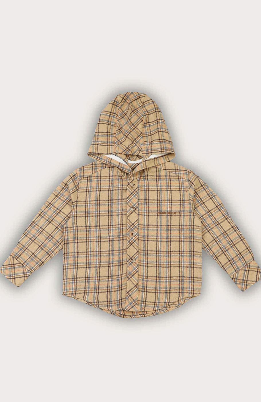 شومیز فلانل کلاهدار آستین بلند