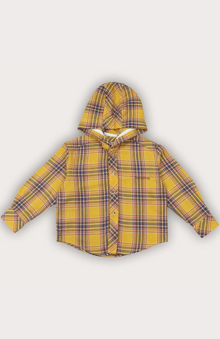 شومیز فلانل کلاهدار آستین بلند