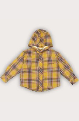 شومیز فلانل کلاهدار آستین بلند