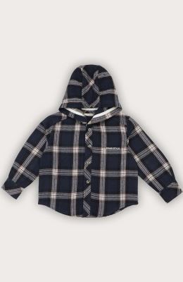 شومیز فلانل کلاهدار آستین بلند