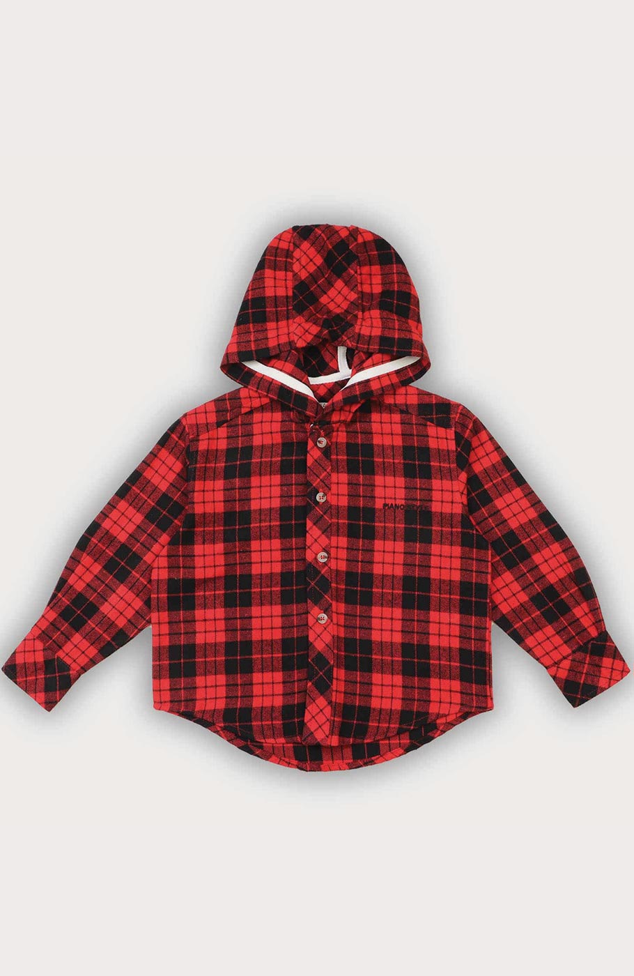 شومیز فلانل کلاهدار آستین بلند