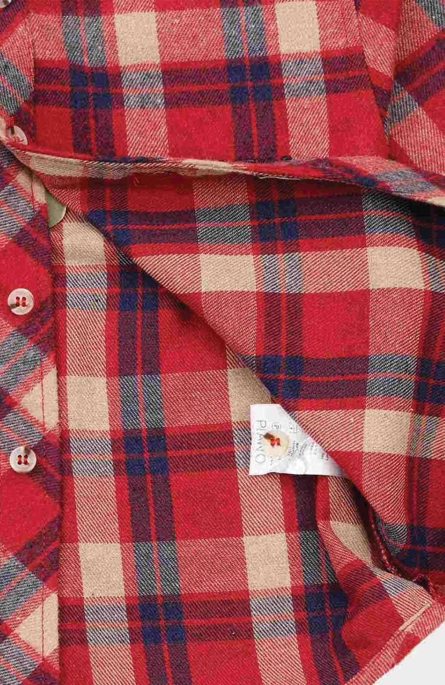 شومیز فلانل کلاهدار آستین بلند