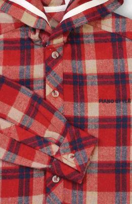 شومیز فلانل کلاهدار آستین بلند