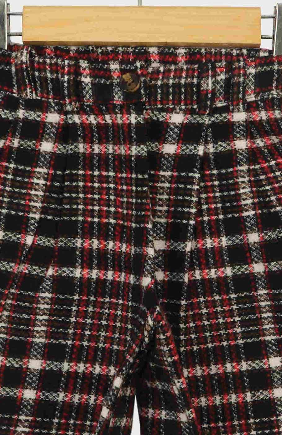 شلوارک فلانل پیلی دار چهارخانه