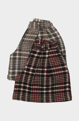 شلوارک فلانل پیلی دار چهارخانه