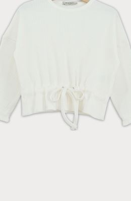 بلوز پنبه لایکرا سوزن خالی کمر گت دار(ست با 10260)