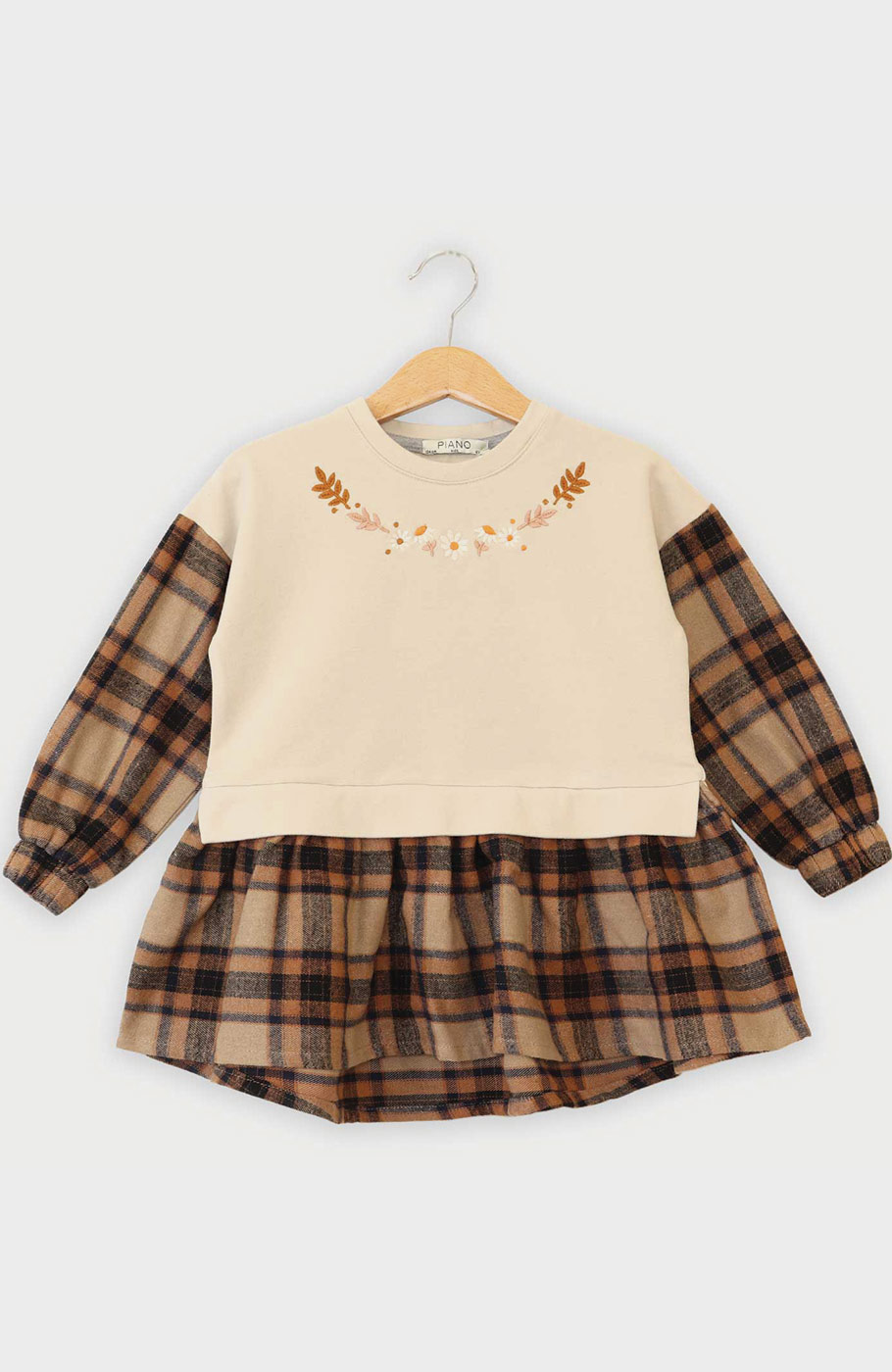 تونیک دورس لایکرا و فلانل آستین بلند