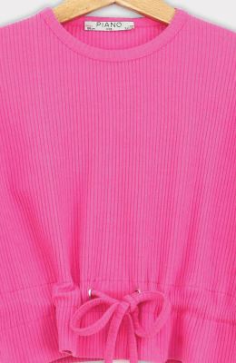 بلوز پنبه لایکرا سوزن خالی کمر گت دار(ست با 10260)