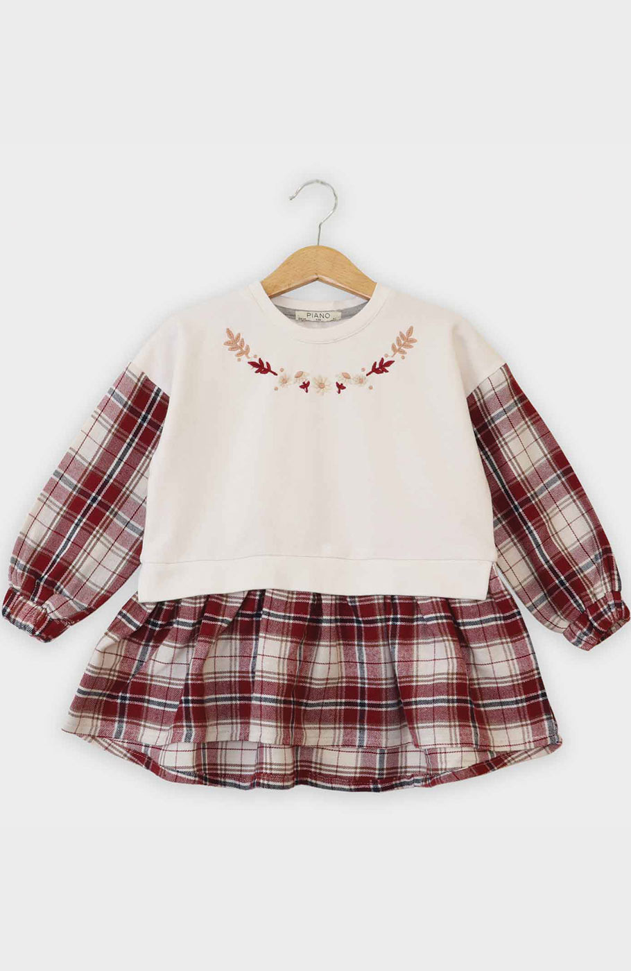 تونیک دورس لایکرا و فلانل آستین بلند