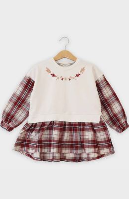 تونیک دورس لایکرا و فلانل آستین بلند