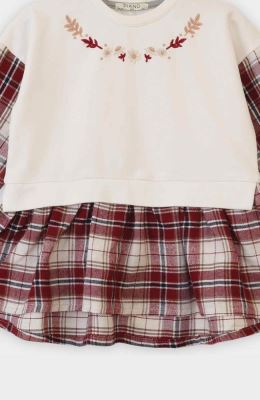 تونیک دورس لایکرا و فلانل آستین بلند