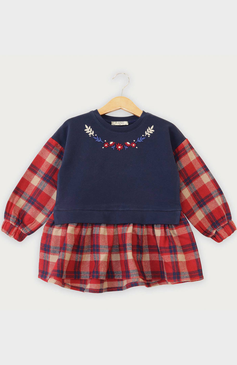 تونیک دورس لایکرا و فلانل آستین بلند