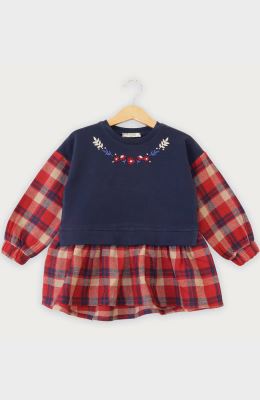 تونیک دورس لایکرا و فلانل آستین بلند