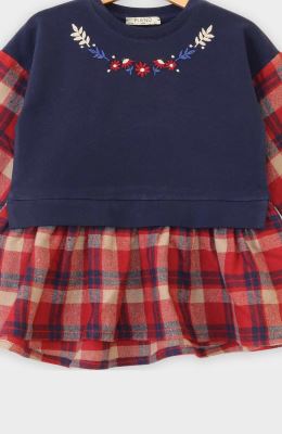 تونیک دورس لایکرا و فلانل آستین بلند