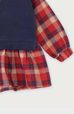 تونیک دورس لایکرا و فلانل آستین بلند