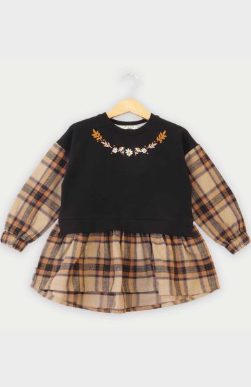 تونیک دورس لایکرا و فلانل آستین بلند