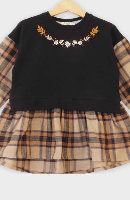 تونیک دورس لایکرا و فلانل آستین بلند