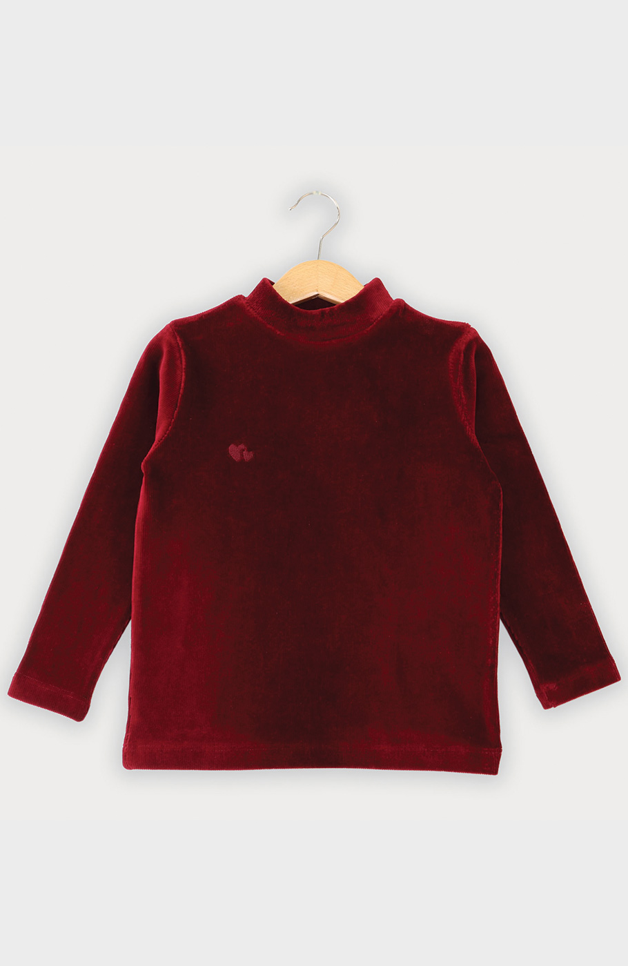 بلوز مخمل کبریتی یقه سه سانت