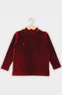 بلوز مخمل کبریتی یقه سه سانت