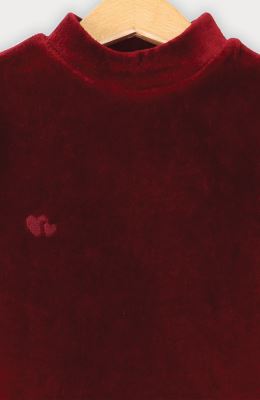 بلوز مخمل کبریتی یقه سه سانت