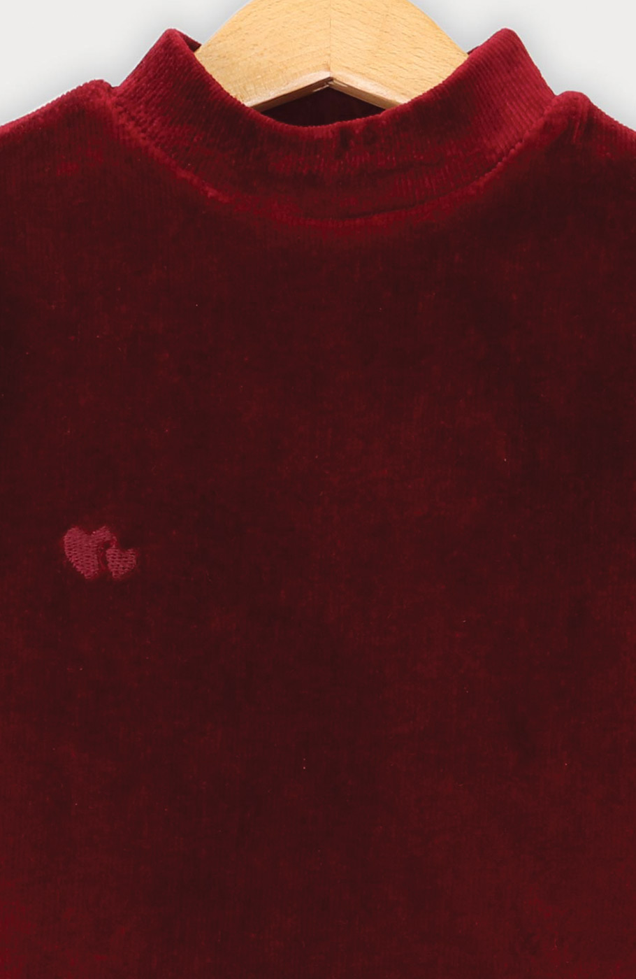 بلوز مخمل کبریتی یقه سه سانت