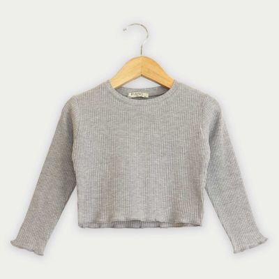 بلوز نیم تنه پنبه لایکرا سوزن خالی (ست با 10306)