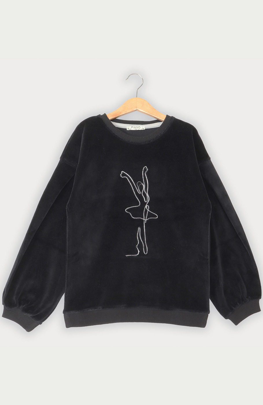 بلوز مخمل آستین پیلی دار