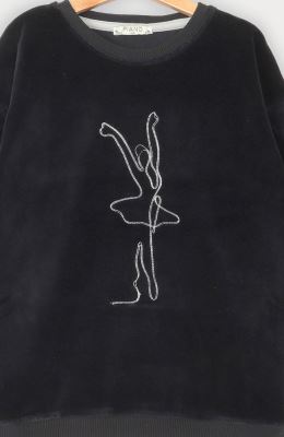 بلوز مخمل آستین پیلی دار