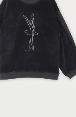 بلوز مخمل آستین پیلی دار