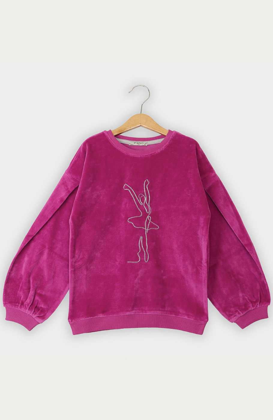 بلوز مخمل آستین پیلی دار