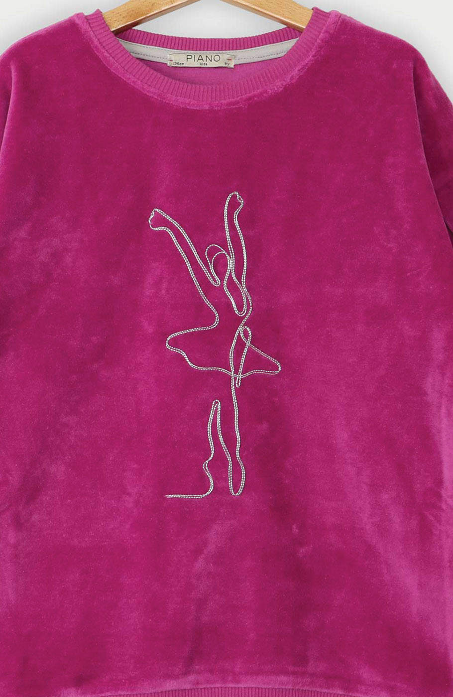 بلوز مخمل آستین پیلی دار