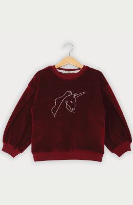 بلوز مخمل آستین پیلی دار