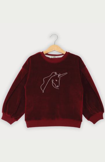 بلوز مخمل آستین پیلی دار