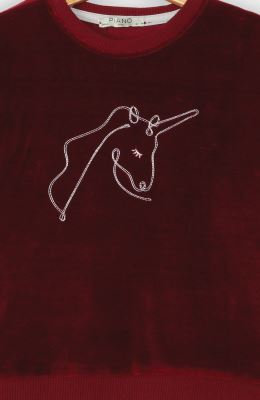 بلوز مخمل آستین پیلی دار